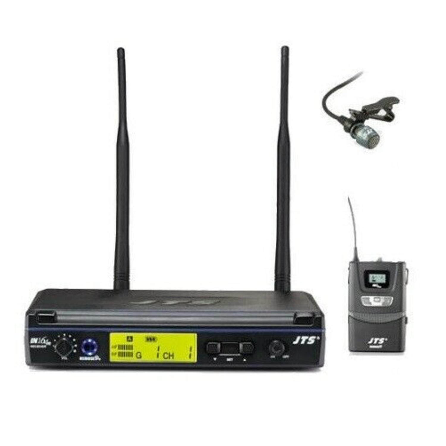 JTS IN-164R/IN-264TB+CM501 UHF PLL Single Channel Diversity Lapel Wireless Mic System - DY Pro Audio