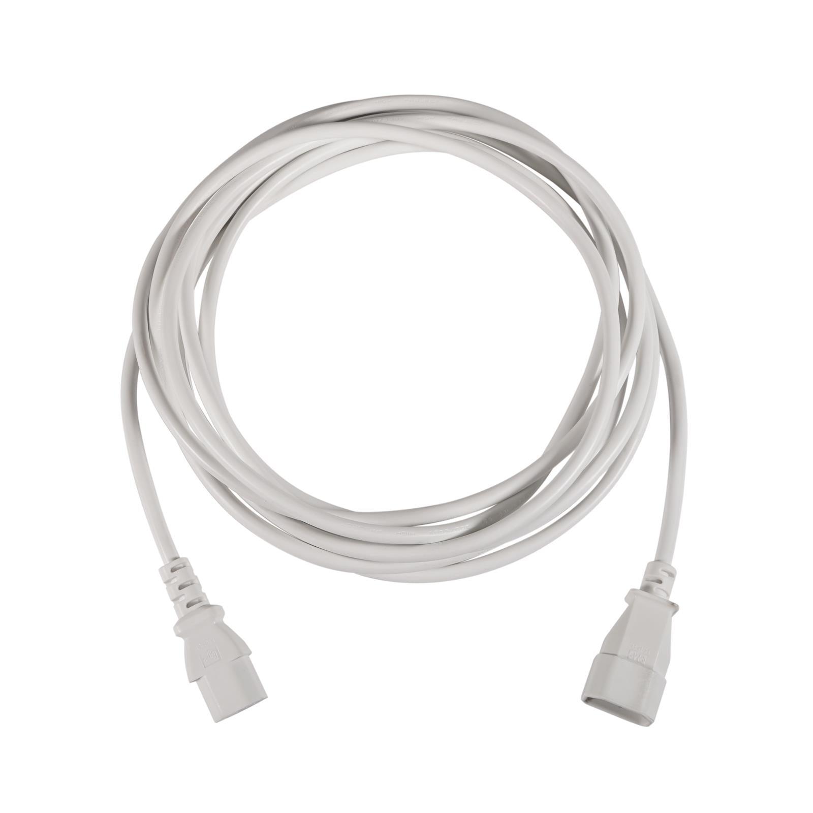 LEDJ 2m IEC Male – IEC Female Cable (White Sheath) - DY Pro Audio