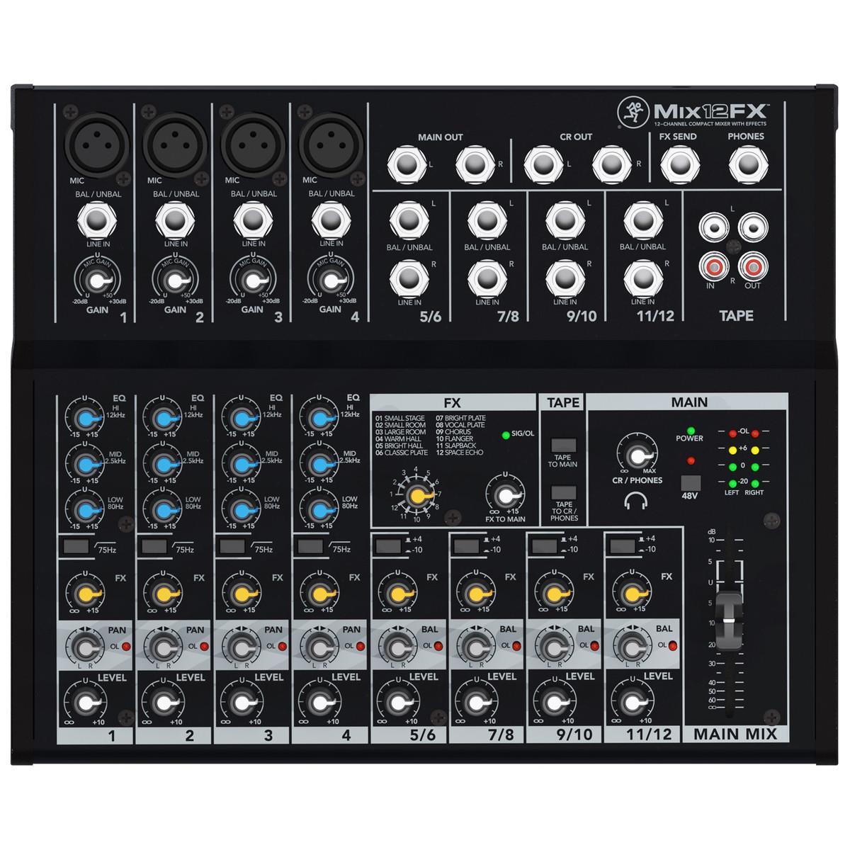 Mackie Mix12FX 12 Channel Compact Mixer with FX - DY Pro Audio