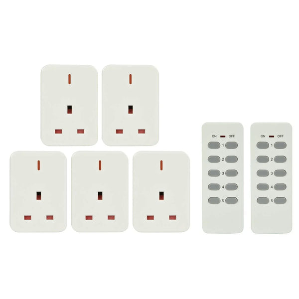 Mercury Wireless Remote Control Mains Sockets - Set of 5