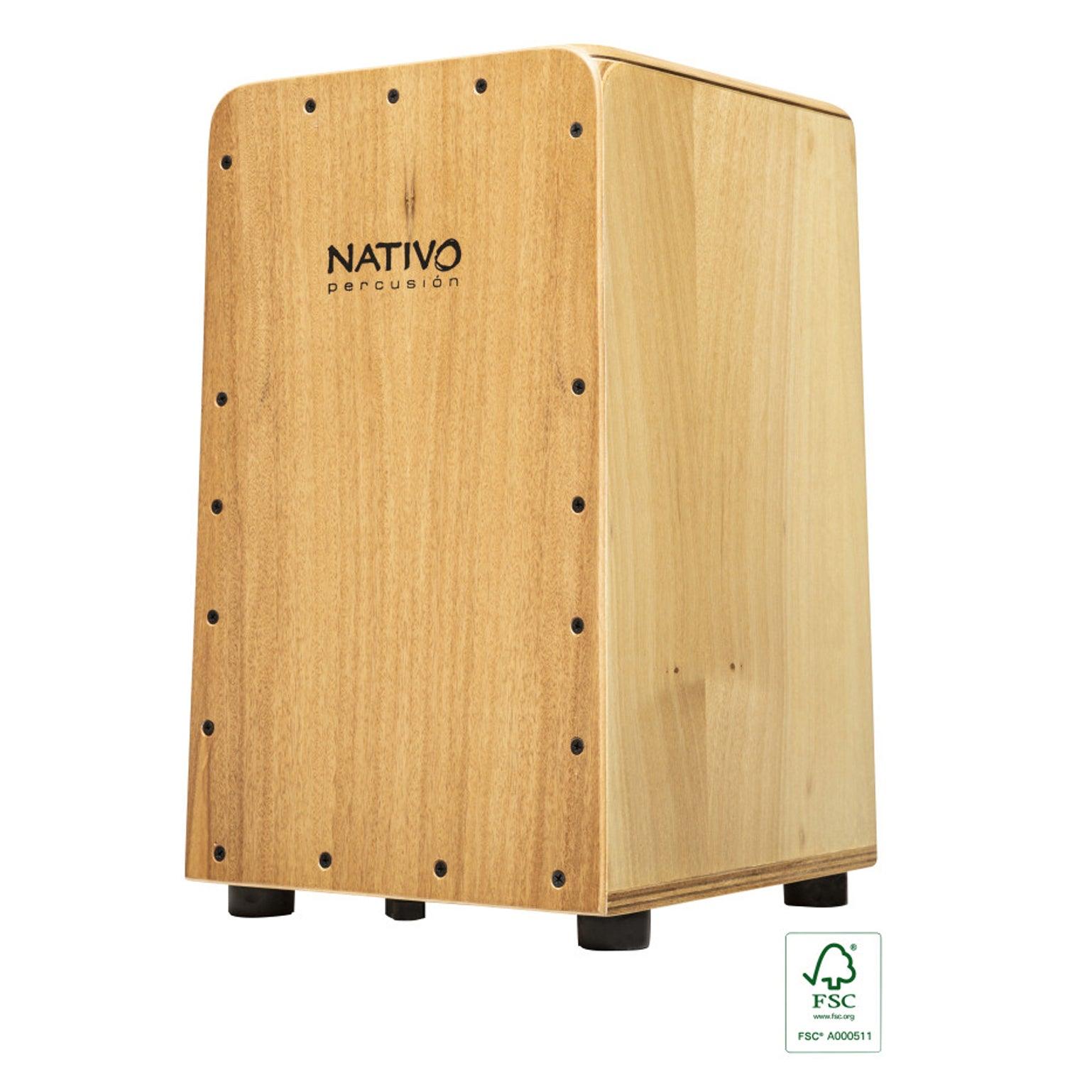 Nativo INIC-NATURAL Inicia Series Standard-Sized Class A Oak Cajon with Natural style Front Board Finish - DY Pro Audio