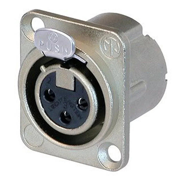 Neutrik XLR NC3FD-LX GOLD Female XLR Panel Mount Connector - DY Pro Audio
