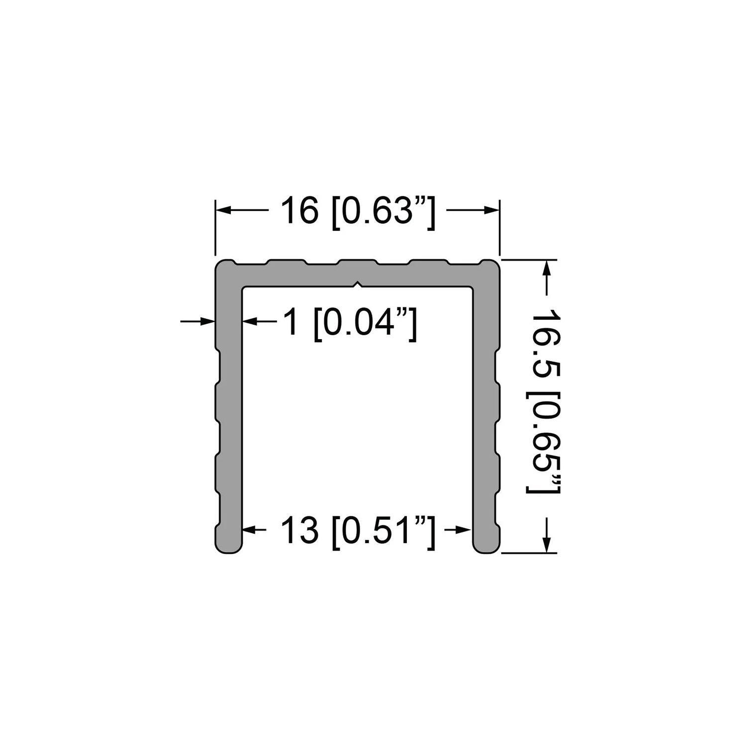 Penn Elcom 13mm U-Channel with 16.5mm Legs - 2m Long - DY Pro Audio