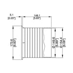 Penn Elcom 150mm Black Plastic Speaker Cabinet Port Tube - DY Pro Audio