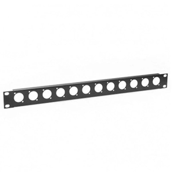Penn Elcom 1U Rack Panel Punched for 12 x XLR - DY Pro Audio