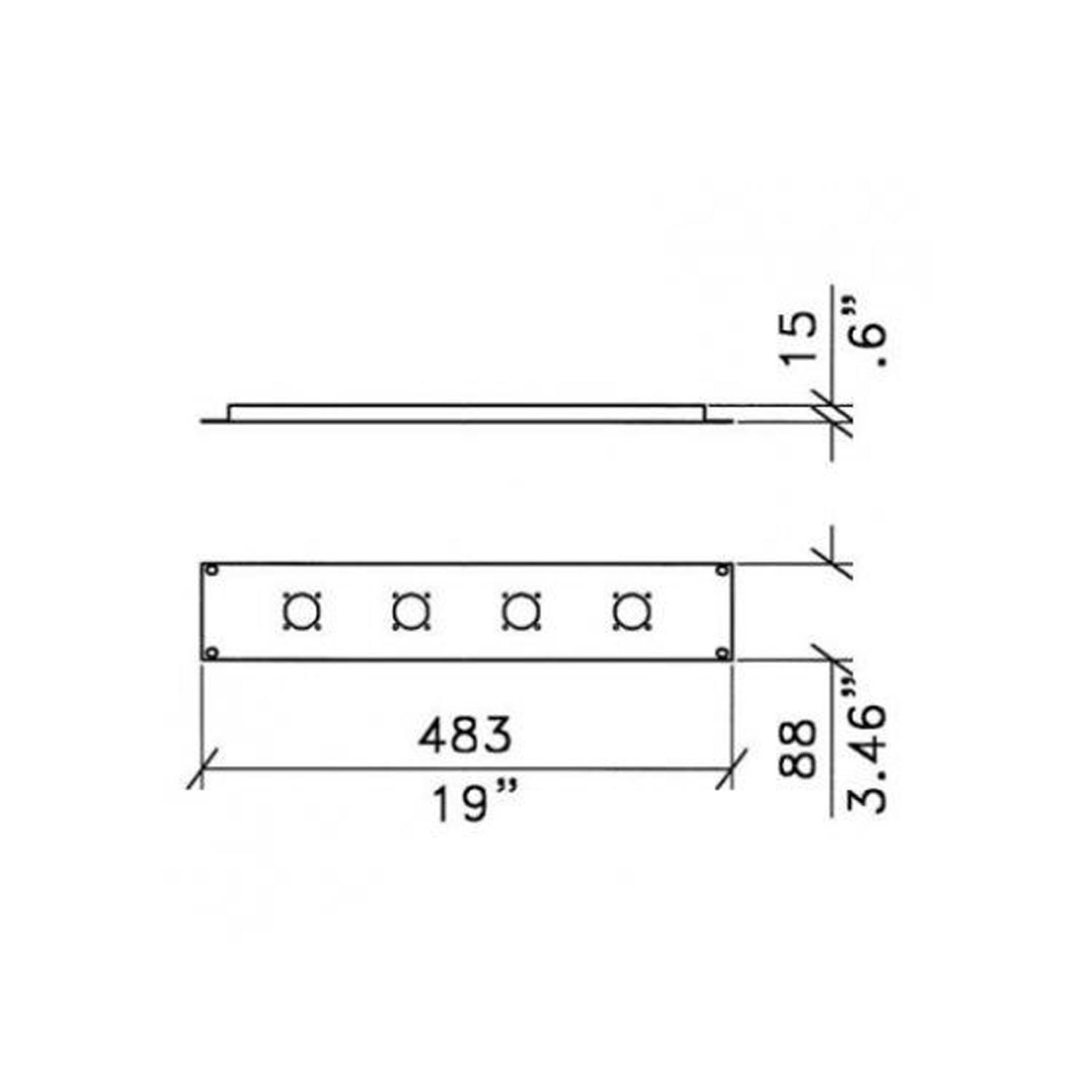 Penn Elcom 2U Rack Panel Punched for 4 x G-Series Speakon Connectors - DY Pro Audio