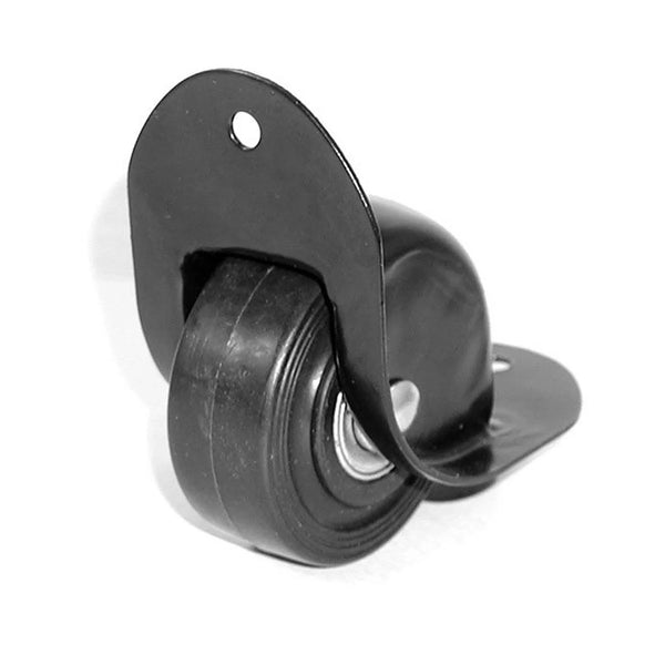 Penn Elcom 50mm Black Recessed Edge Castor with Curved Radius