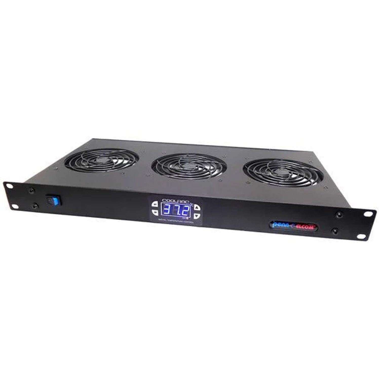 Penn Elcom FT01Q-DTC 1U Thermostatically Controlled Quiet Rack Fan Tray (Celsius) - DY Pro Audio