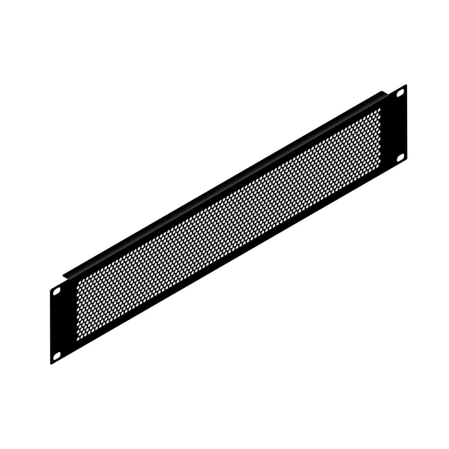 Penn Elcom R1286/2UVK 2U Black Perforated Flanged Rack Panel - DY Pro Audio