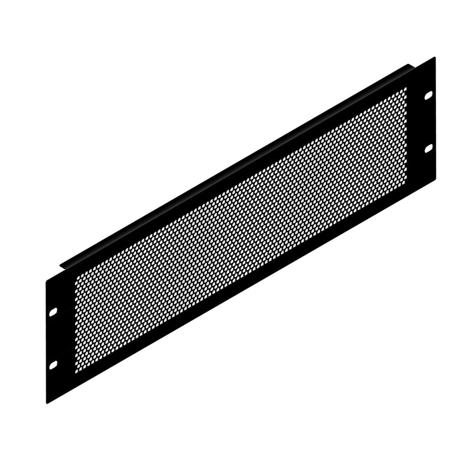 Penn Elcom R1286/3UVK 3U Black Perforated Flanged Rack Panel - DY Pro Audio