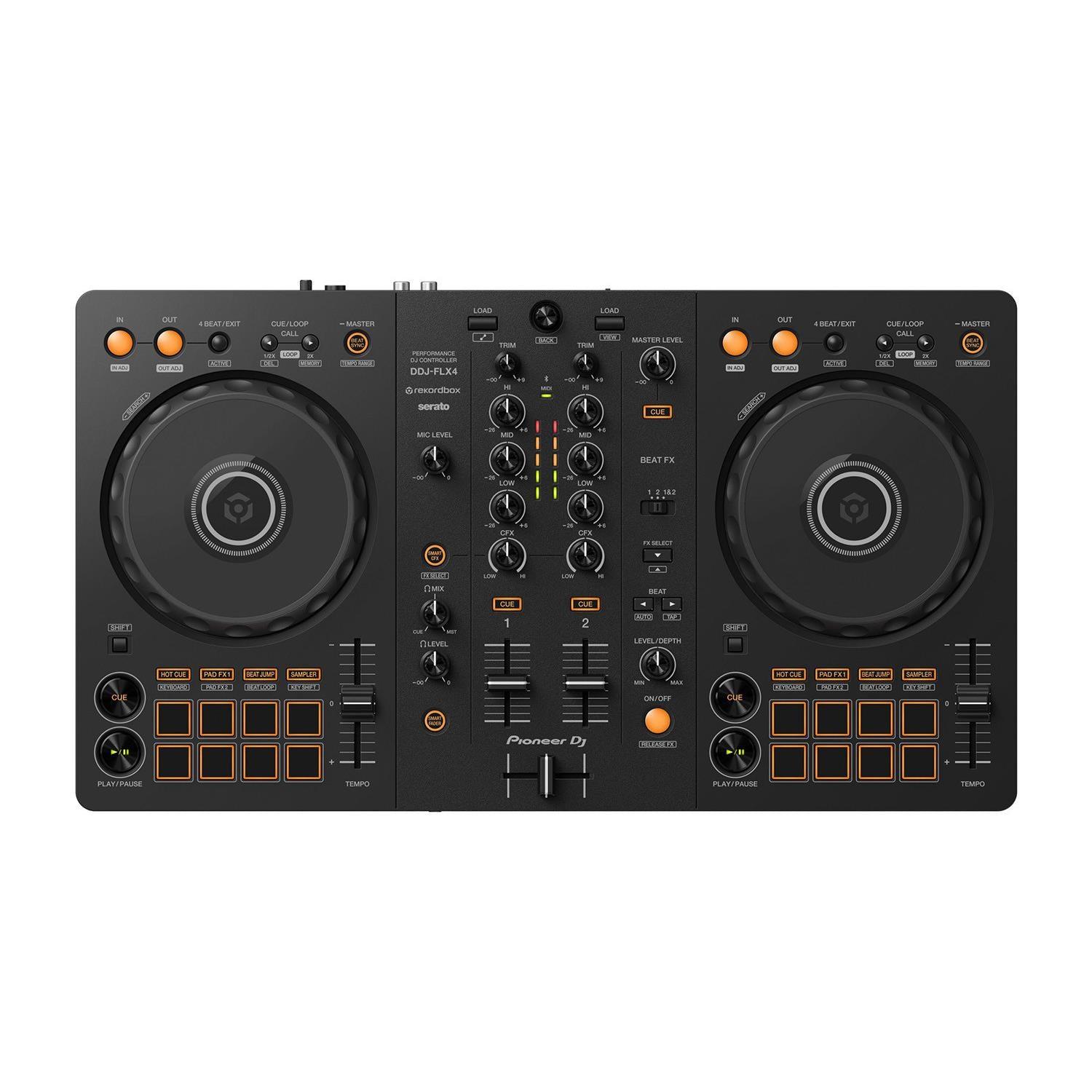 Pioneer DDJ-FLX4 DJ Controller & Pioneer DJ HDJ-CUE1 Headphones - DY Pro Audio
