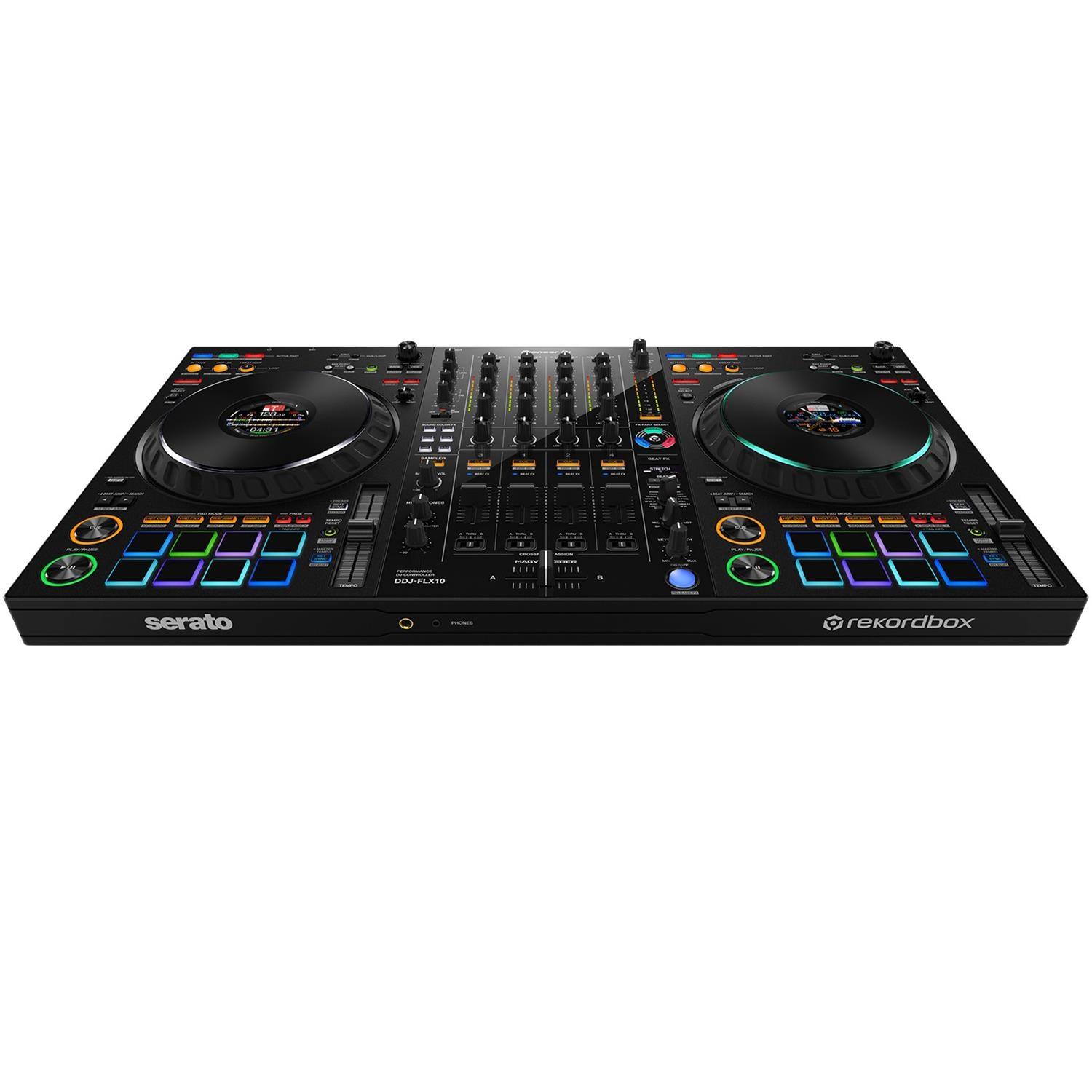 Pioneer DJ DDJ-FLX10 4 Channel DJ Controller & Decksaver Cover Bundle - DY Pro Audio