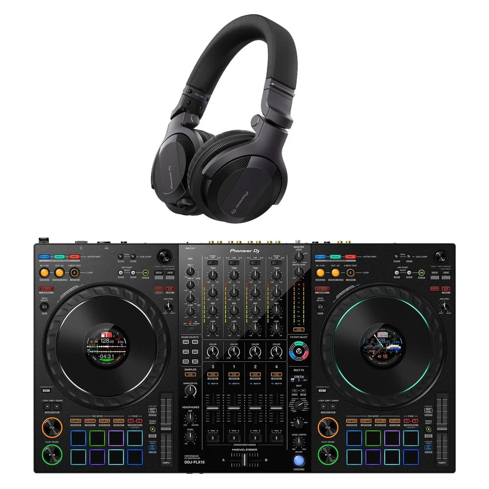 Pioneer DJ DDJ - FLX10 DJ Controller & HDJ - CUE1 Headphones Bundle