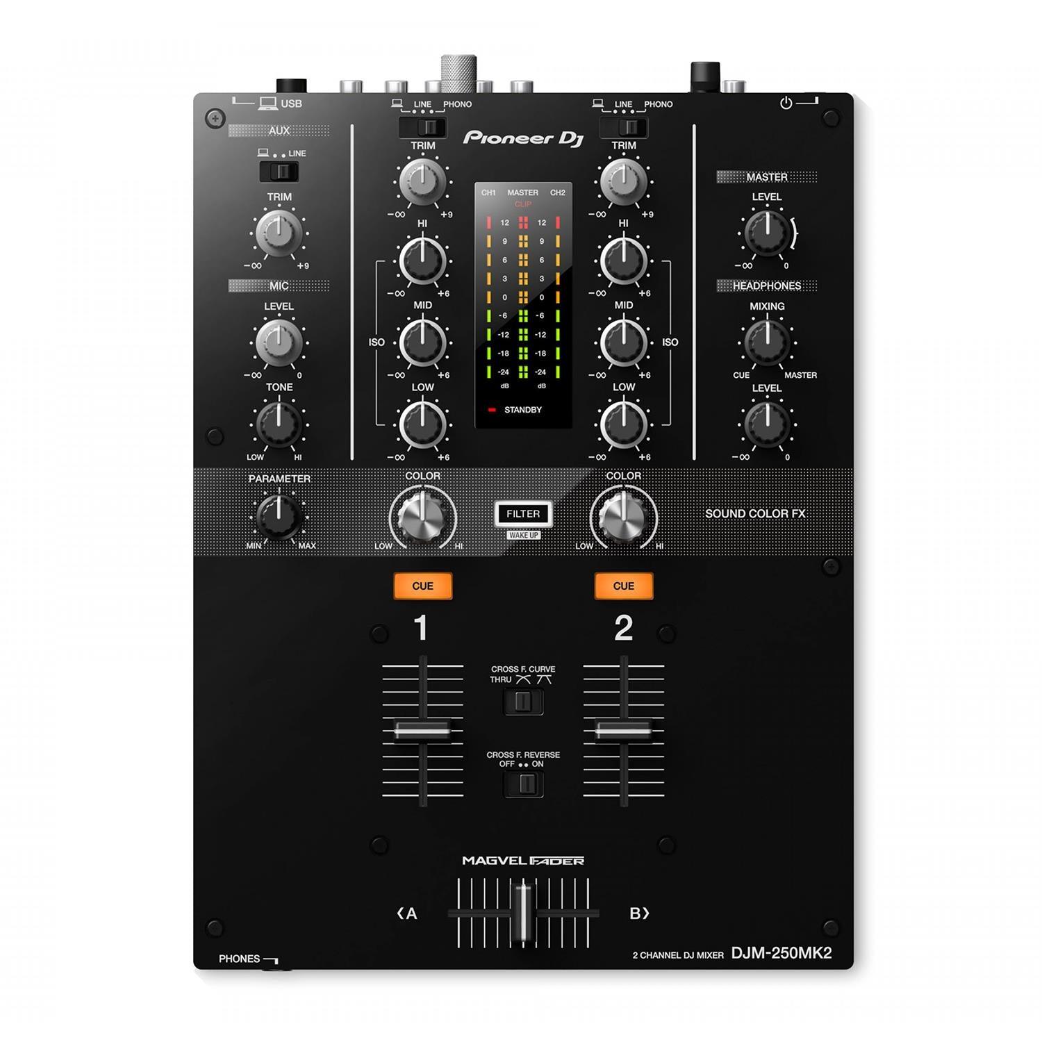 Pioneer DJ DJM-250MK2 2Ch DJ Mixer with USB and On-Board Effects - DY Pro Audio