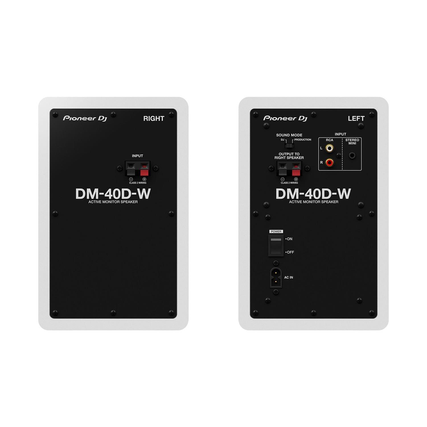 Pioneer DJ DM-40D 4" Active Monitor Speaker White - DY Pro Audio