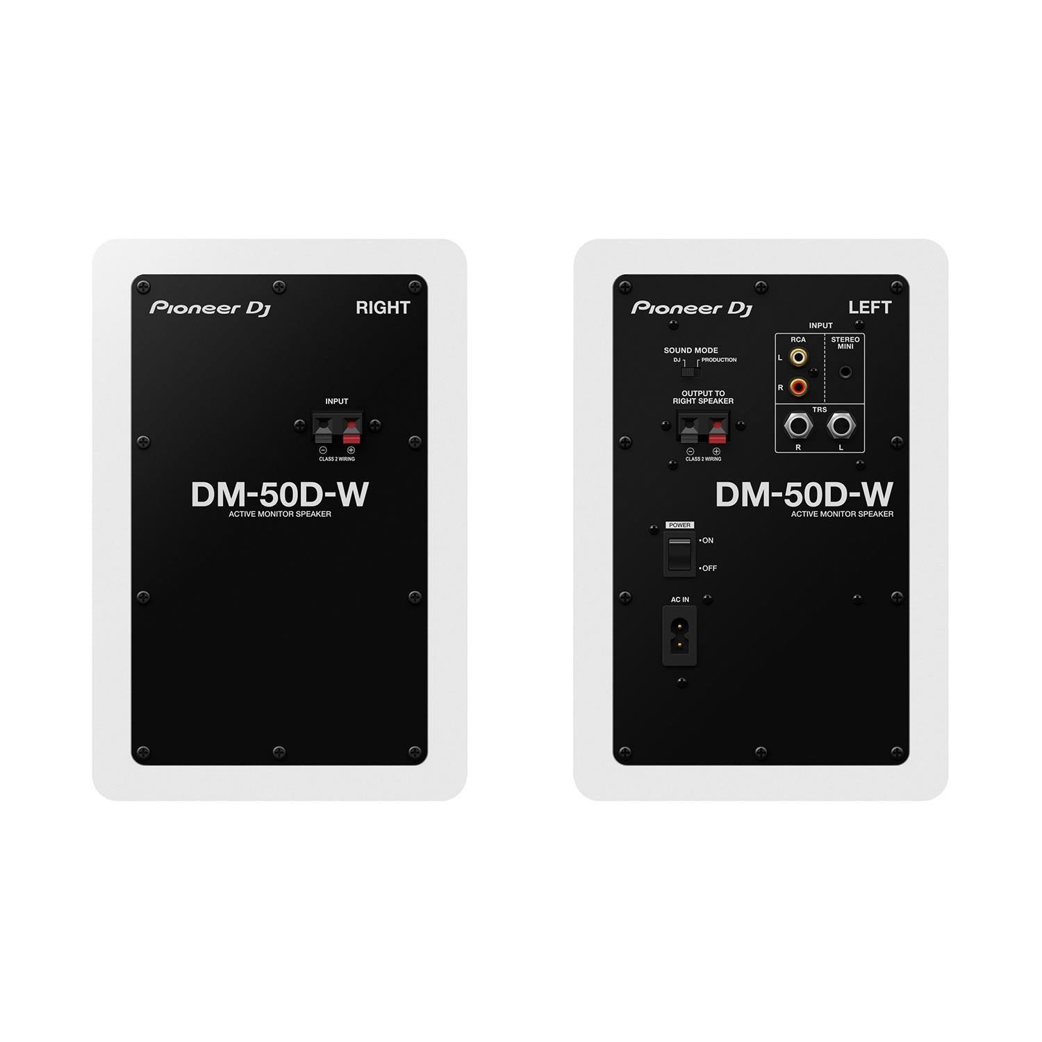 Pioneer DJ DM-50D 5" Active Monitor Speaker White - DY Pro Audio