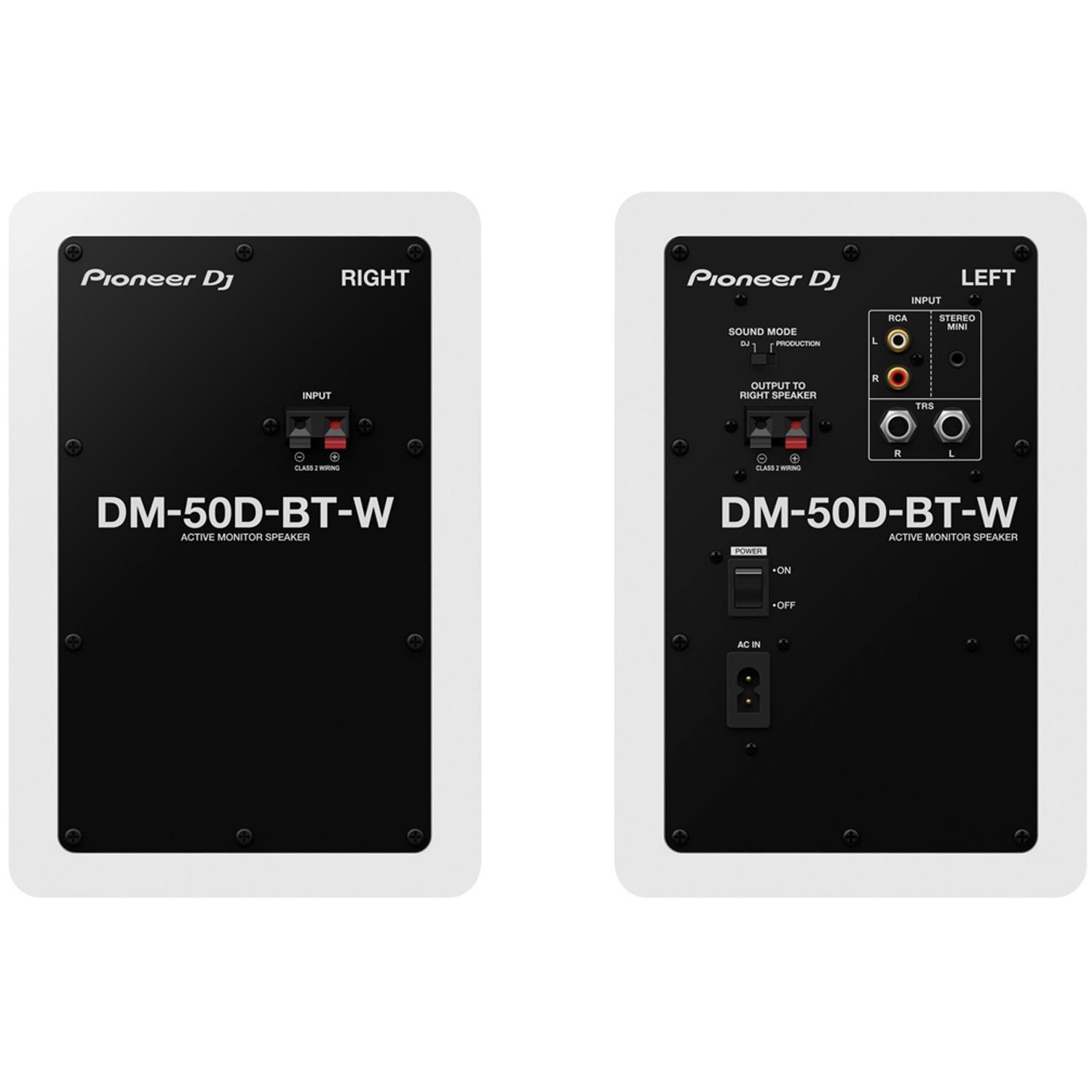 Pioneer DJ DM-50D-BT 5" Active Monitor Speaker White - DY Pro Audio