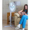 Prem - I - Air 16" 40 cm White Height Adjustable Oscillating Pedestal Fan with Remote and Timer