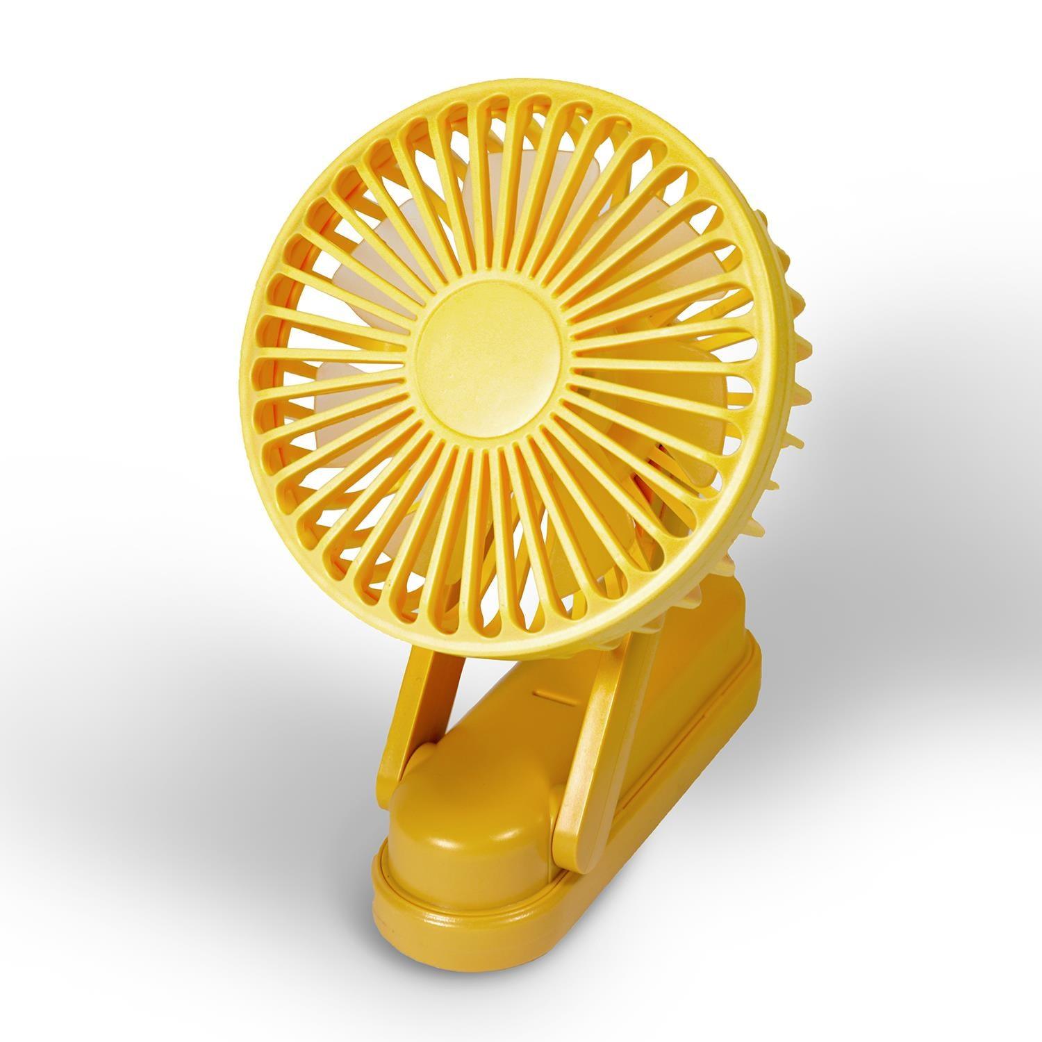 Prem-I-Air Yellow Mini USB Battery Rechargeable Hand and Desk Fan - DY Pro Audio