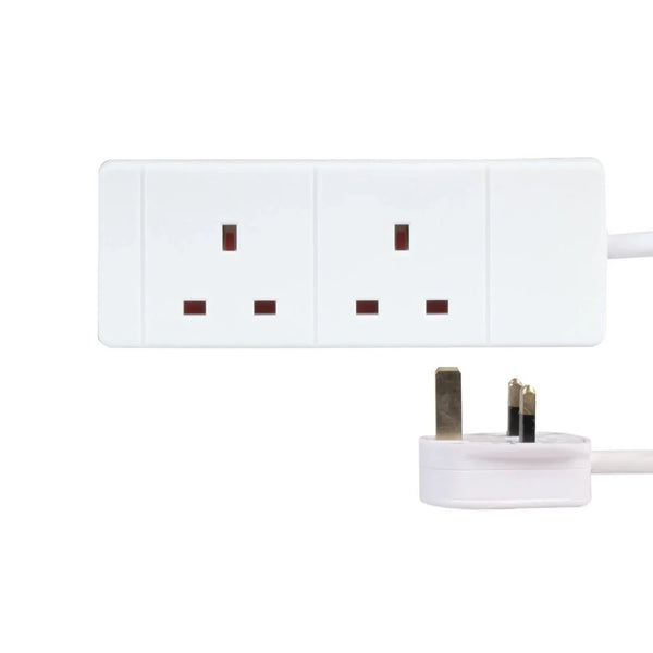 Pro Elec 2 gang 2m Mains Extension Lead