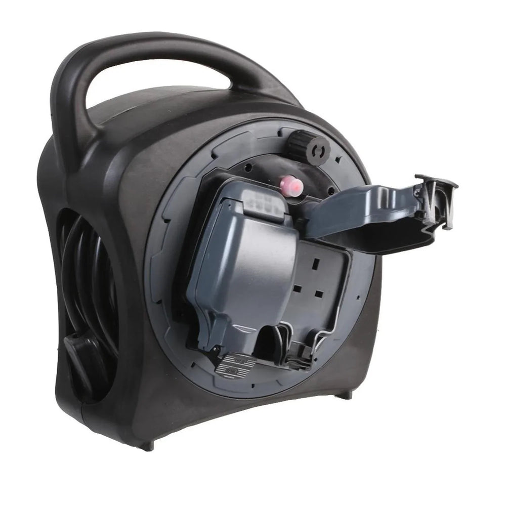 Pro Elec 2 Gang Outdoor Mains 25m Waterproof Extension Reel IP54