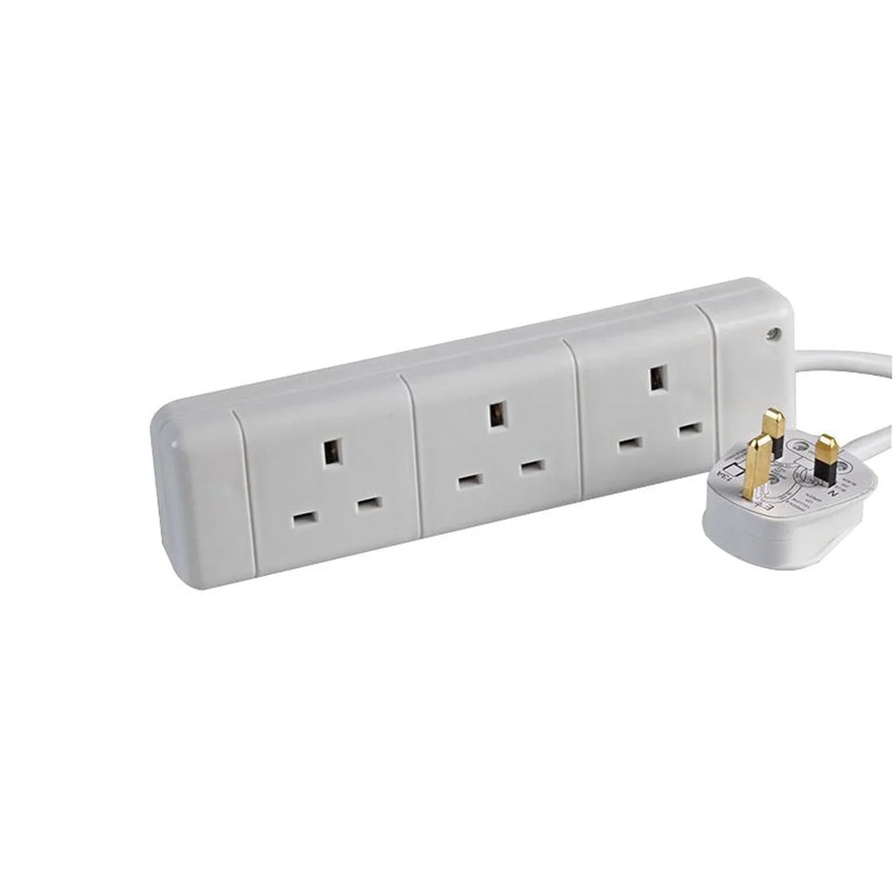 Pro Elec 3 Gang 10m White Extension Lead