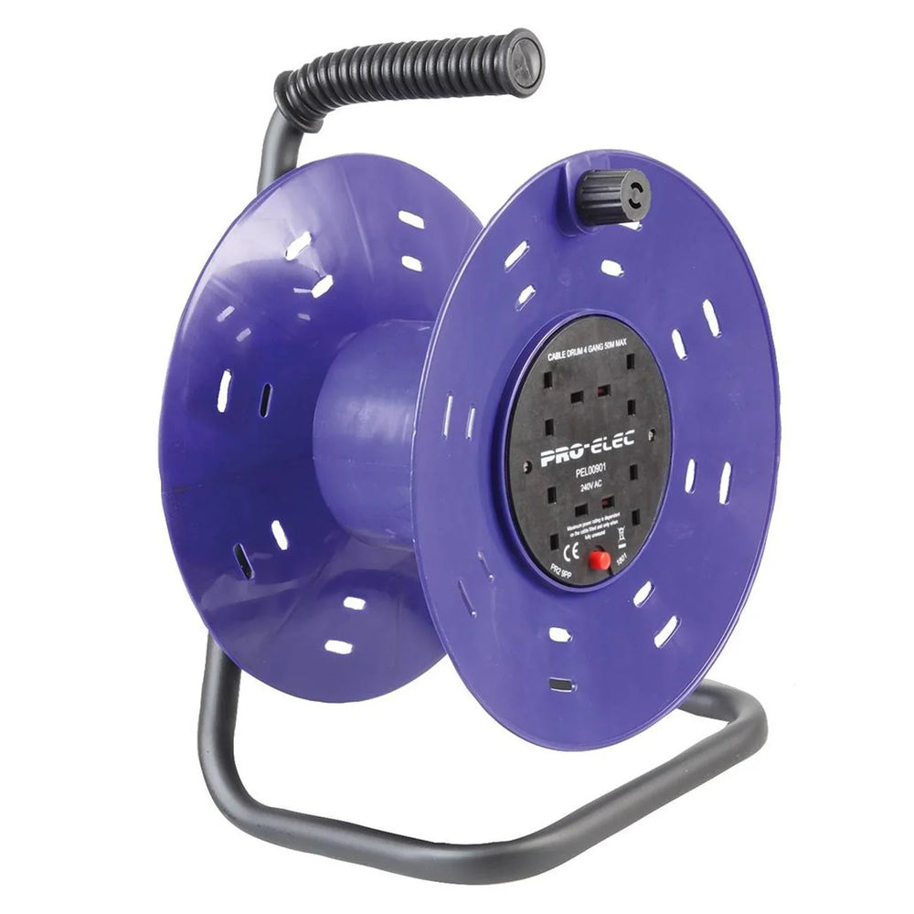 Pro Elec 4 - Gang Plastic Empty Cable Reel Drum, 280mm