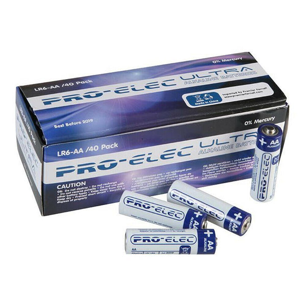 Pro Elec AA Batteries Ultra Alkaline 40 Pack