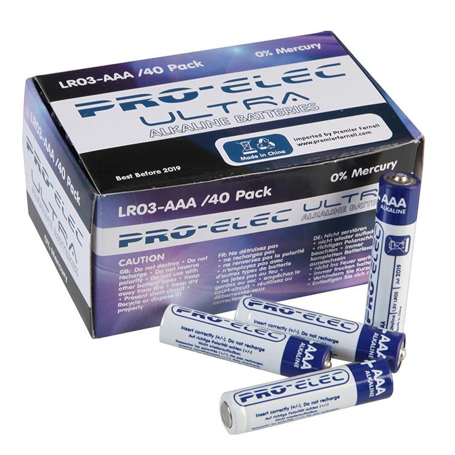Pro Elec AAA 40 Pack Batteries - DY Pro Audio