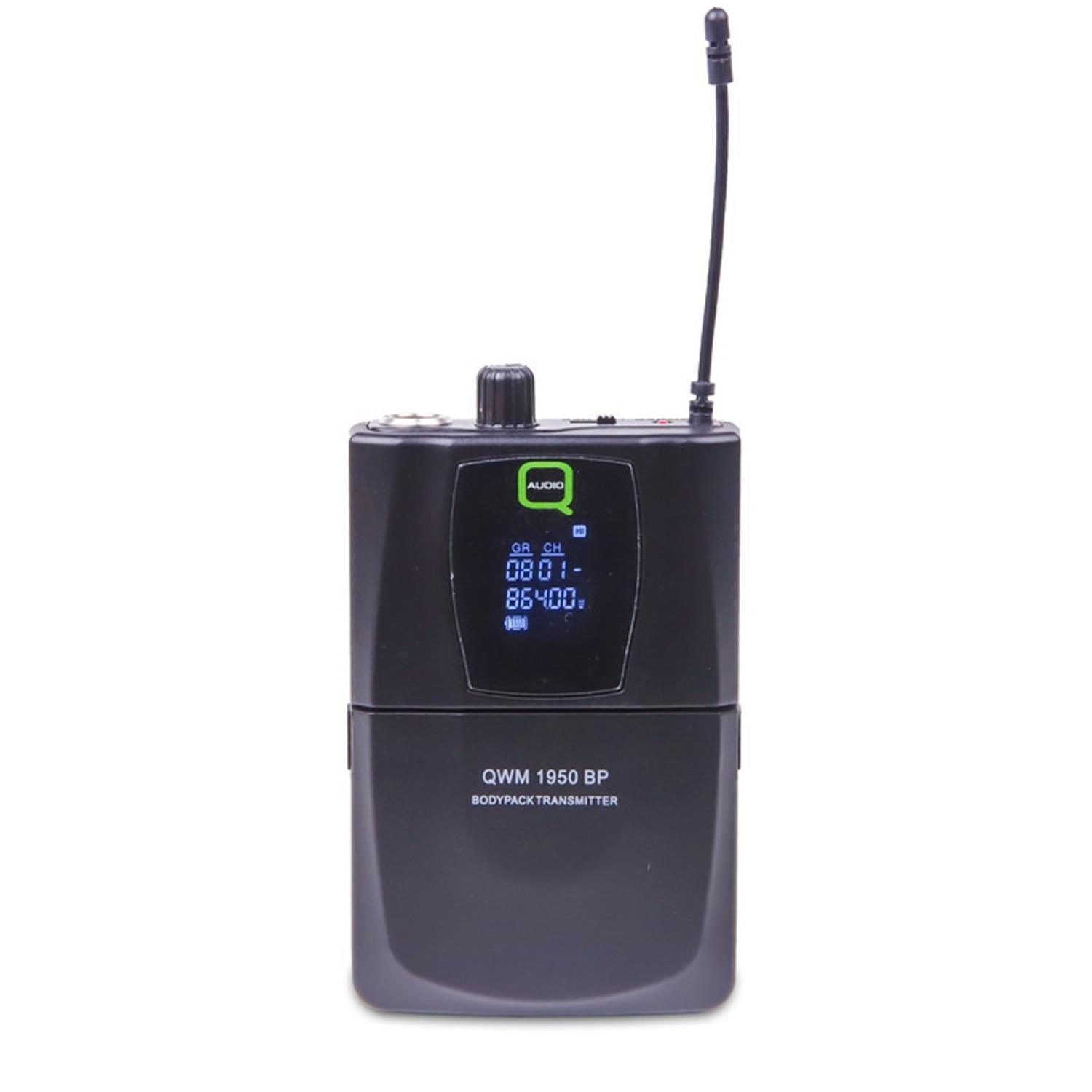 Q-Audio QWM 1950 HH+BP UHF Dual Channel Antenna Diversity Handheld + Beltpack Wireless System (606.5-613.5 MHz) - DY Pro Audio