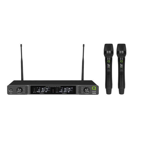 Q - Audio QWM 1970 HH UHF Dual Channel Diversity Handheld Wireless System (863 - 865Mhz)