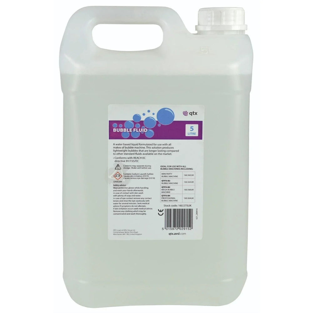 QTX 5 litres Bubble Fluid - DY Pro Audio