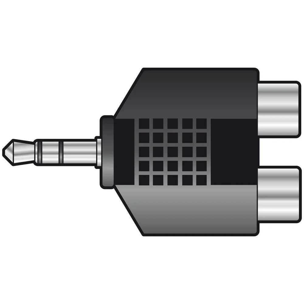 QTX Adaptor 3.5mm Stereo Jack Plug - 2 RCA Phono Sockets