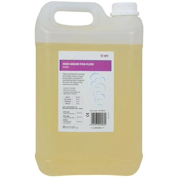 QTX High Grade Smoke Fog Fluid 5 Litre - DY Pro Audio
