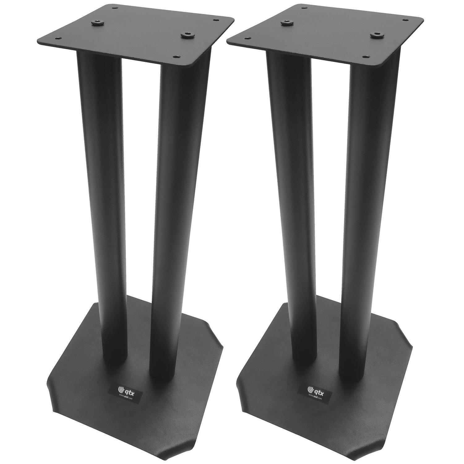 QTX Pair 50cm Speaker Stands Hifi Black - DY Pro Audio