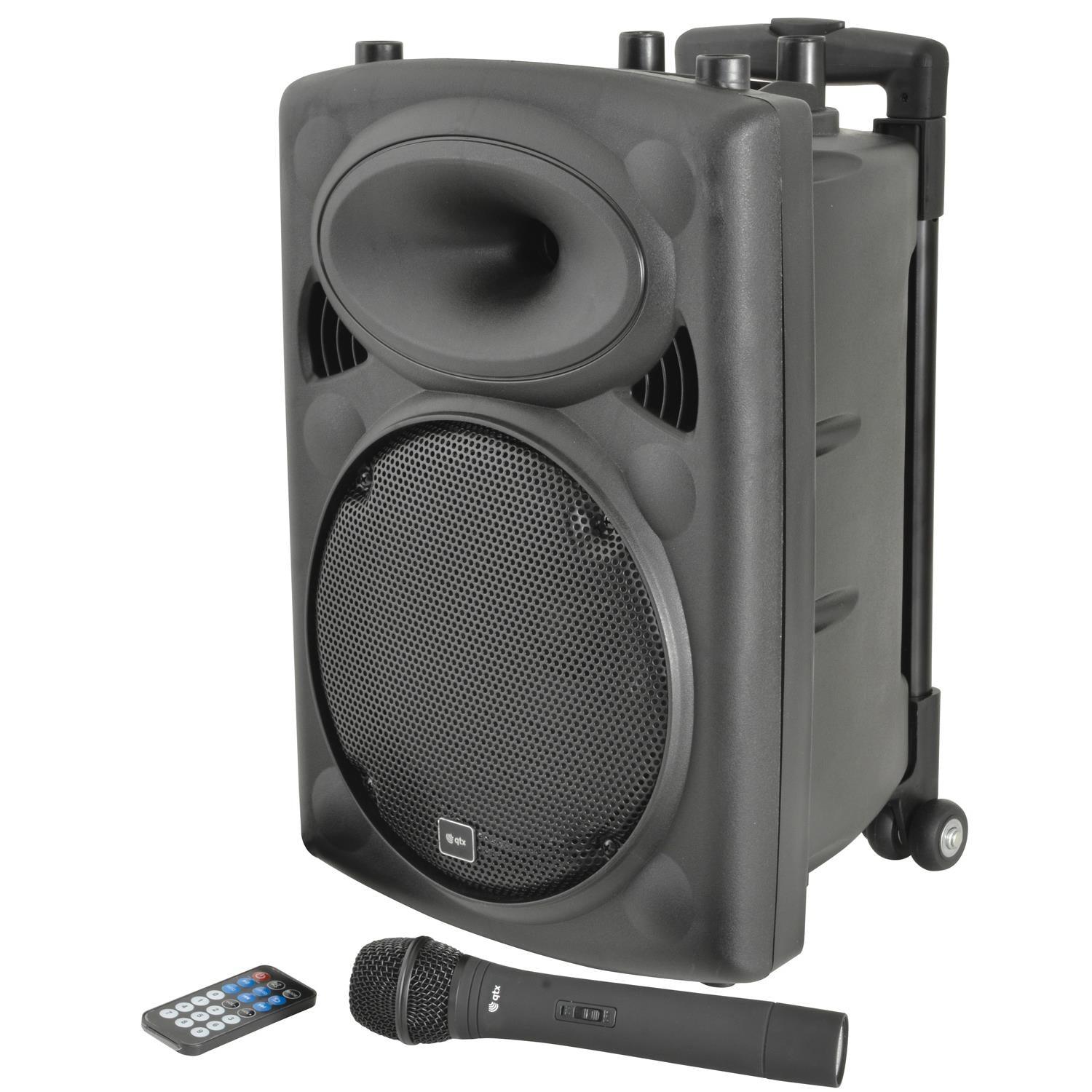 QTX QR10PABT 10" Portable PA Speaker with Bluetooth and Mics - DY Pro Audio