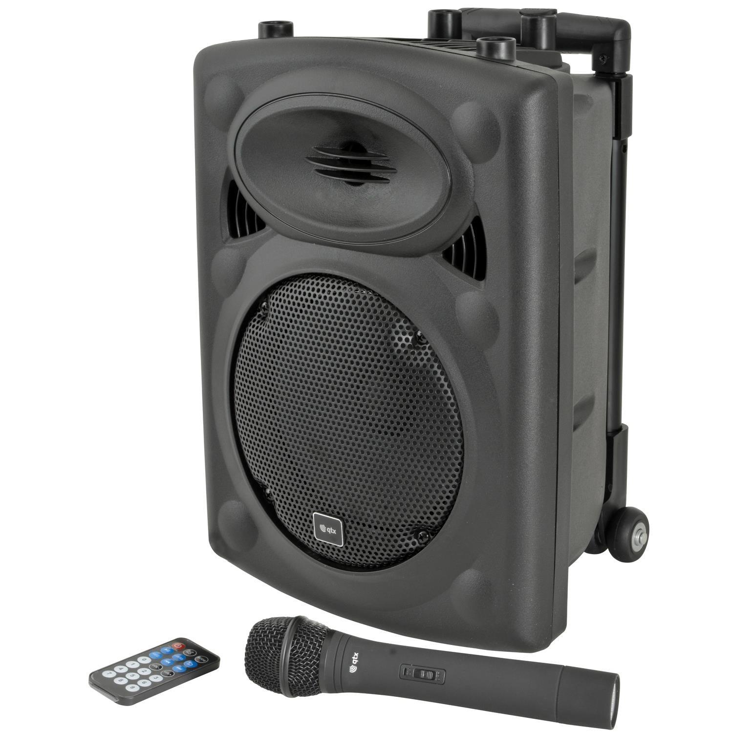 QTX QR8PABT 8" Portable PA Speaker with Bluetooth and Mics - DY Pro Audio