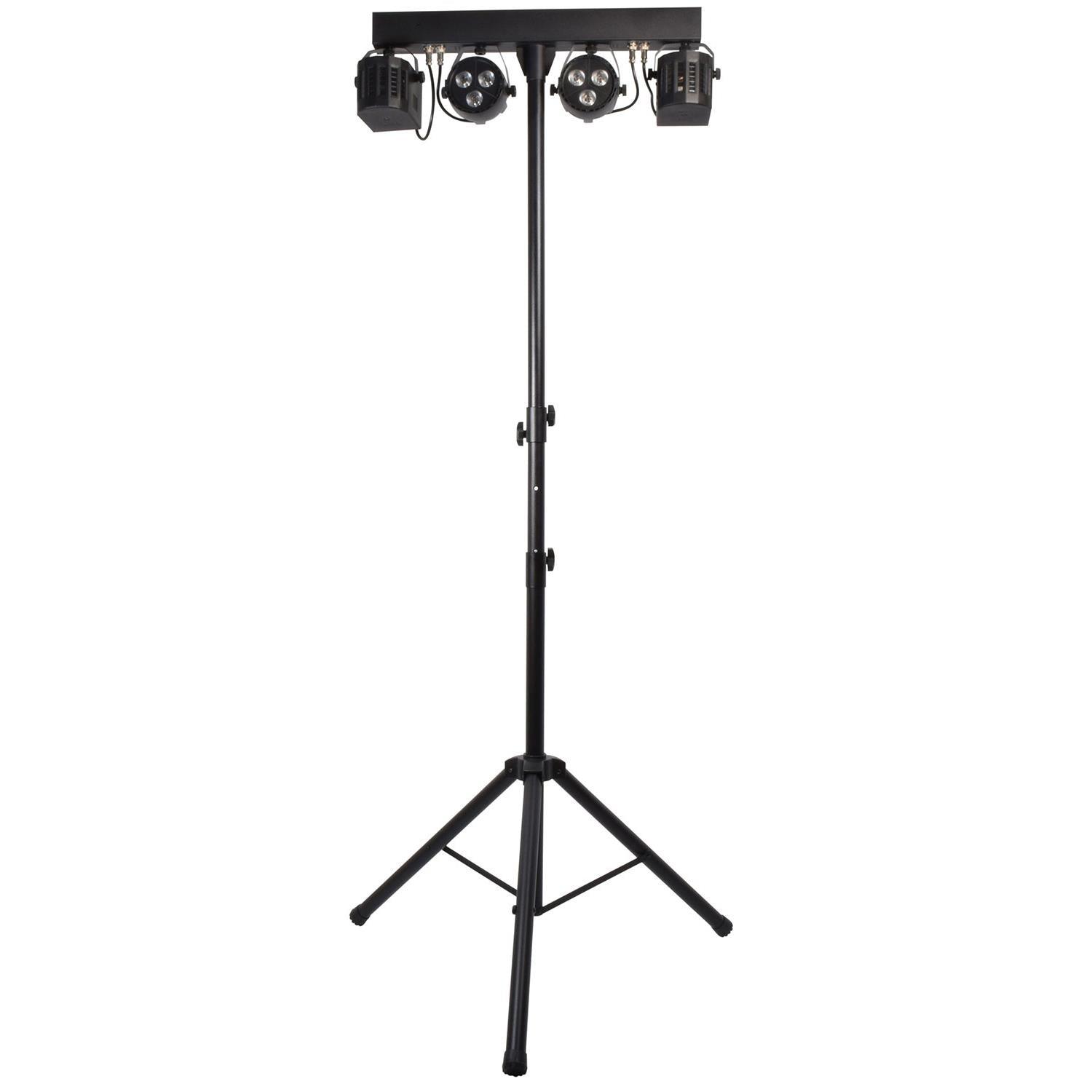 QTX Rechargeable LED Derby and Par Bar with Tripod, Remote and Carry Bag - DY Pro Audio