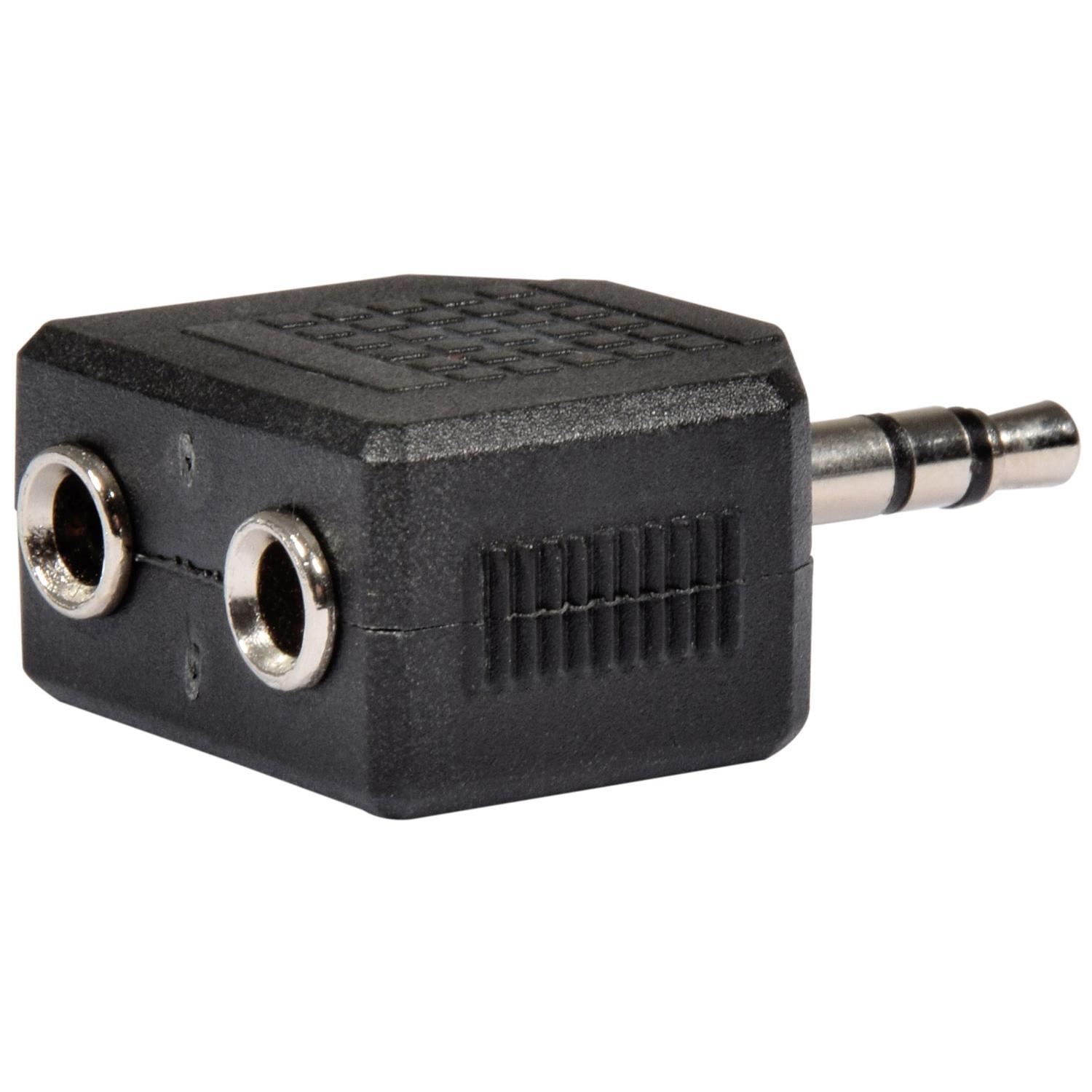 QTX Splitter 3.5mm Stereo Jack Plug – 2 x 3.5mm Stereo Jack Sockets - DY Pro Audio