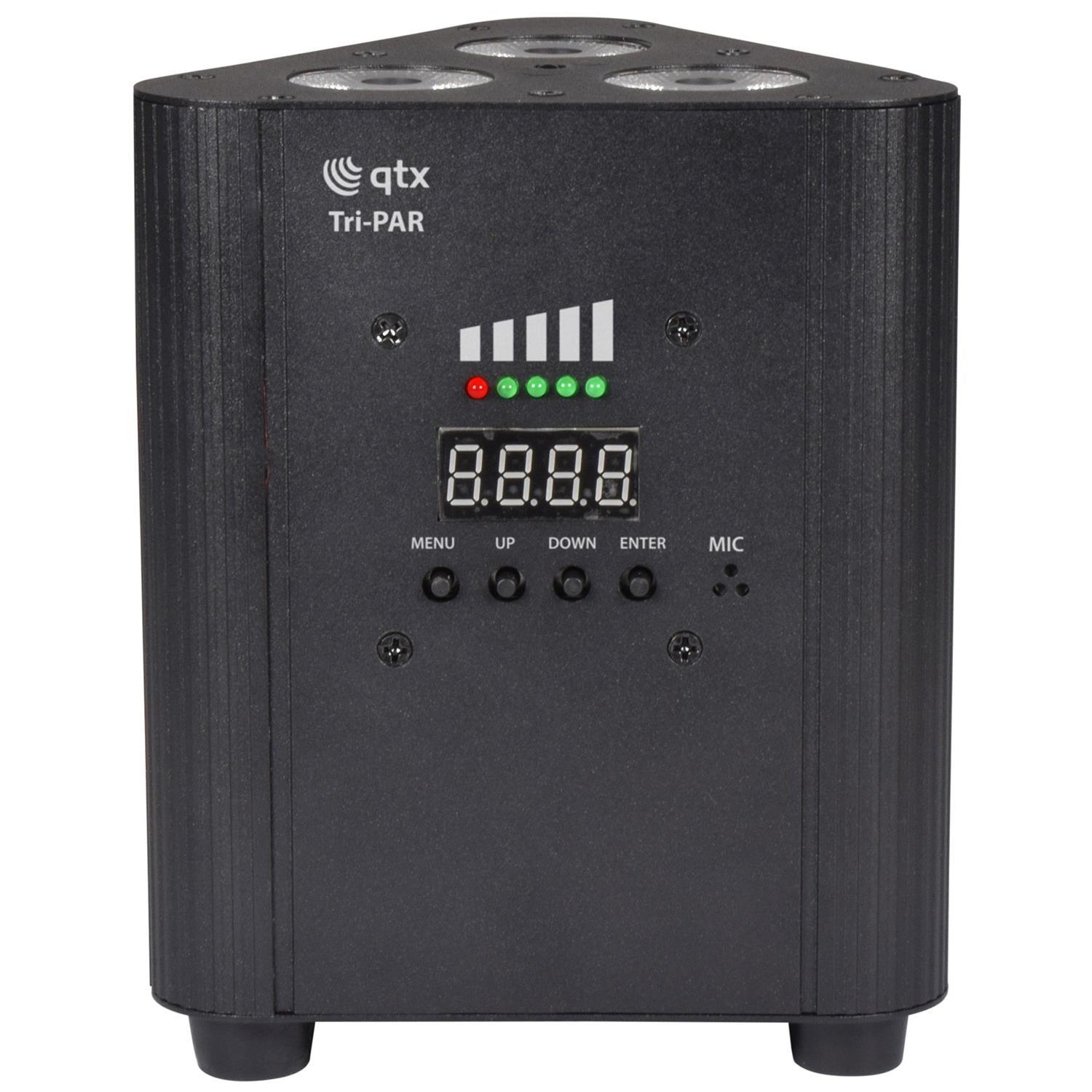 QTX Tri-Par RGBW Rechargeable Battery Triple Par Can Uplighter - DY Pro Audio