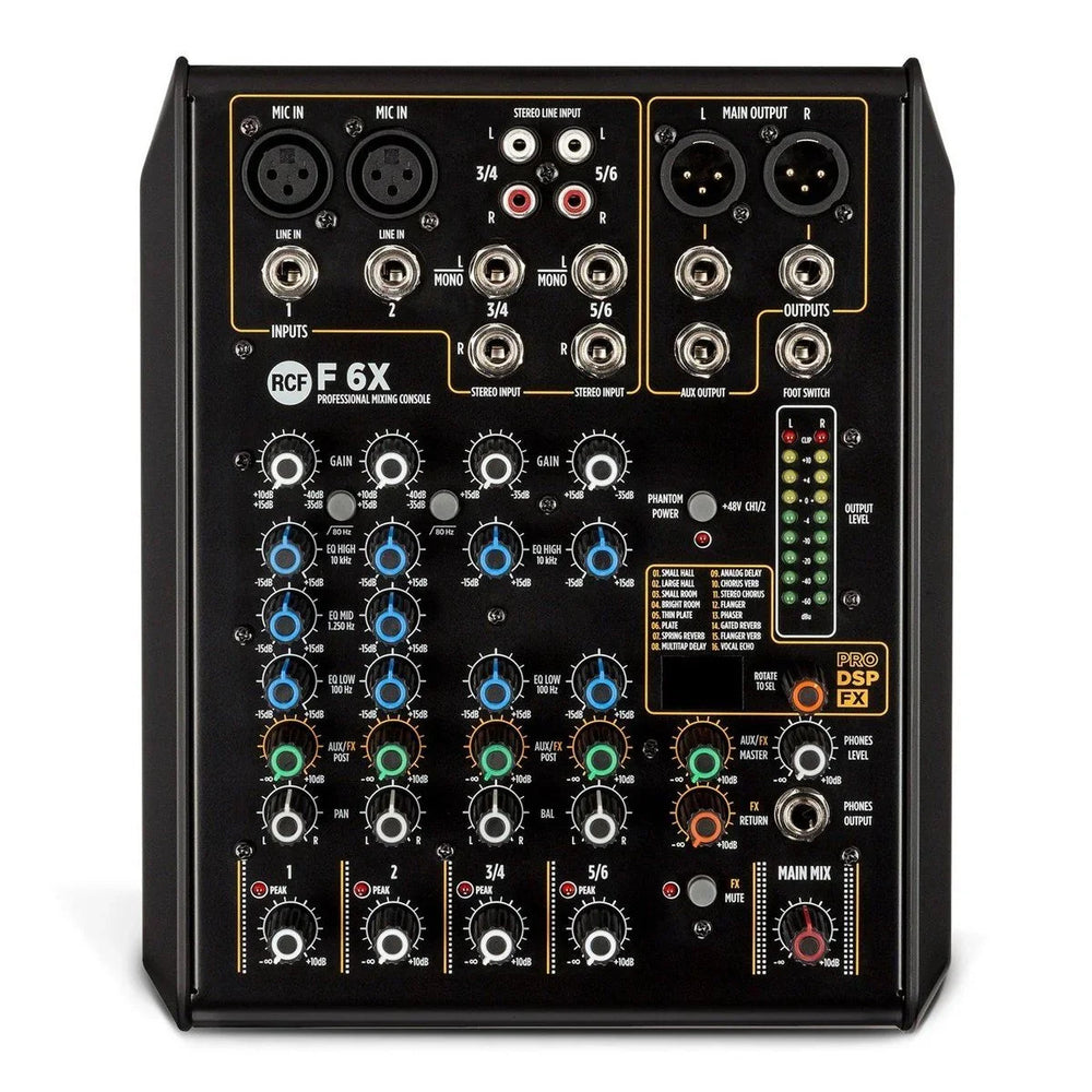 RCF F 6X 6-Channel Mixer with Multi-FX  - DY Pro Audio