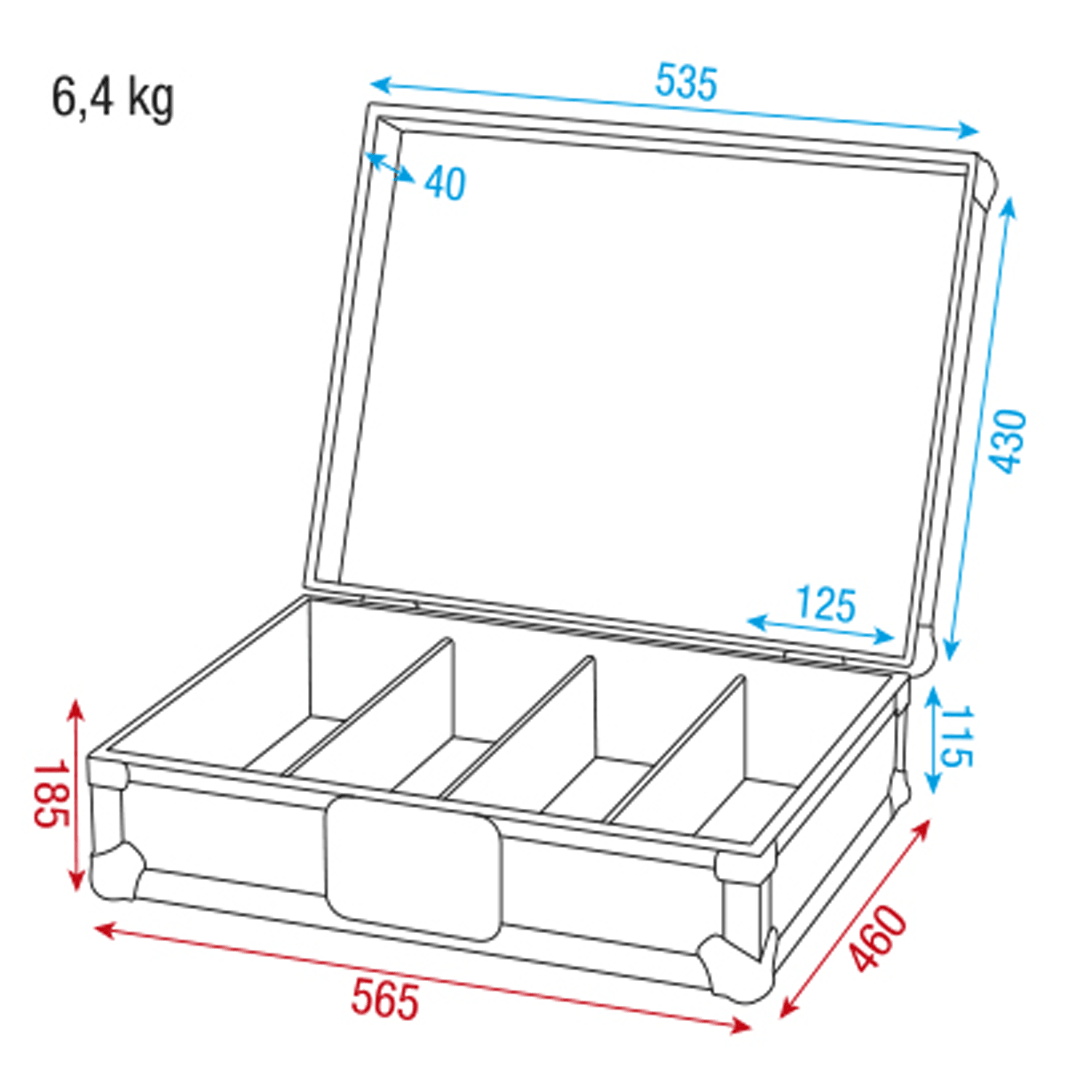 Showgear Flight Case for 170 CDs With 4 compartments - DY Pro Audio