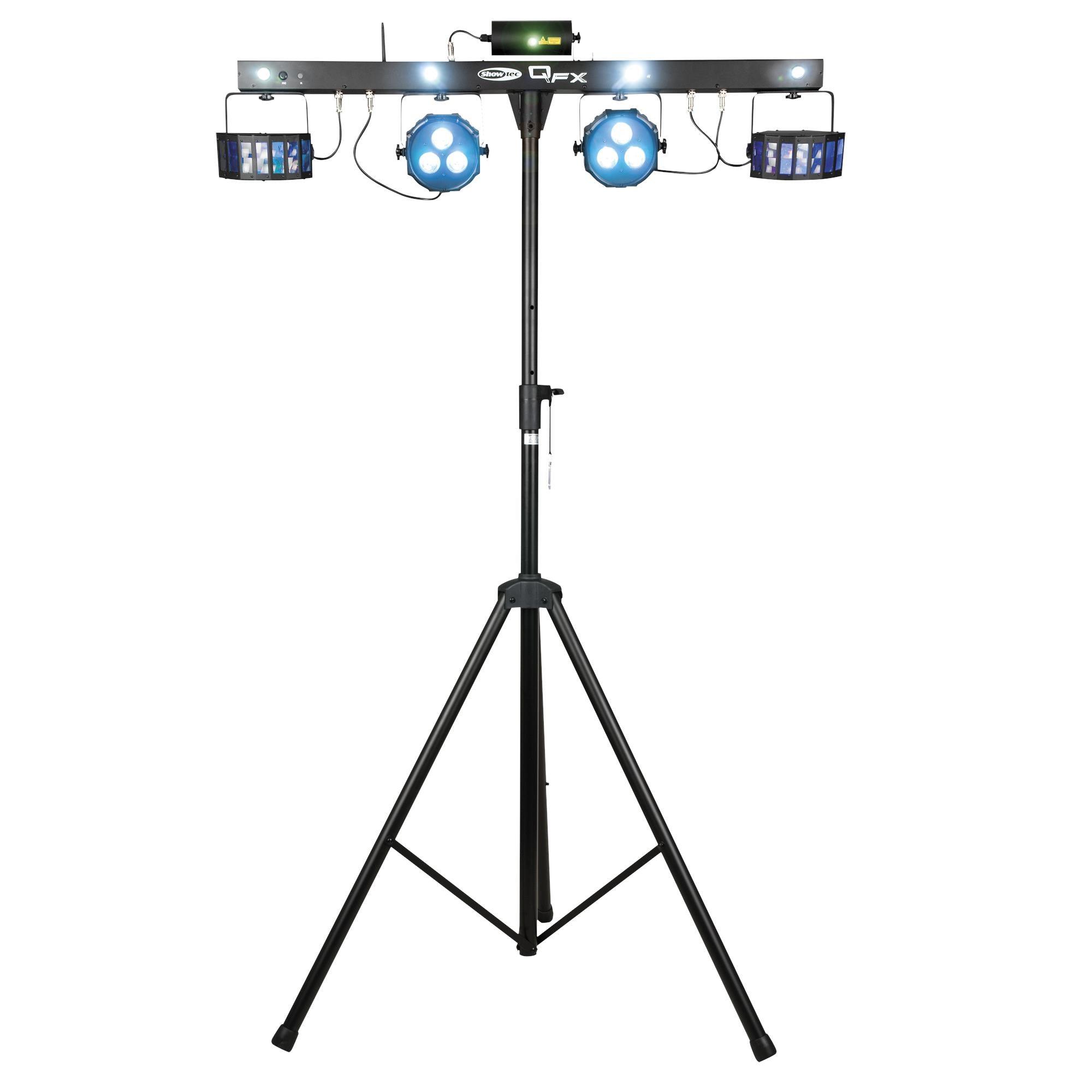 Showtec QFX Multi FX Compact Light Set With Stand, Carry Bag and Footswitch - DY Pro Audio