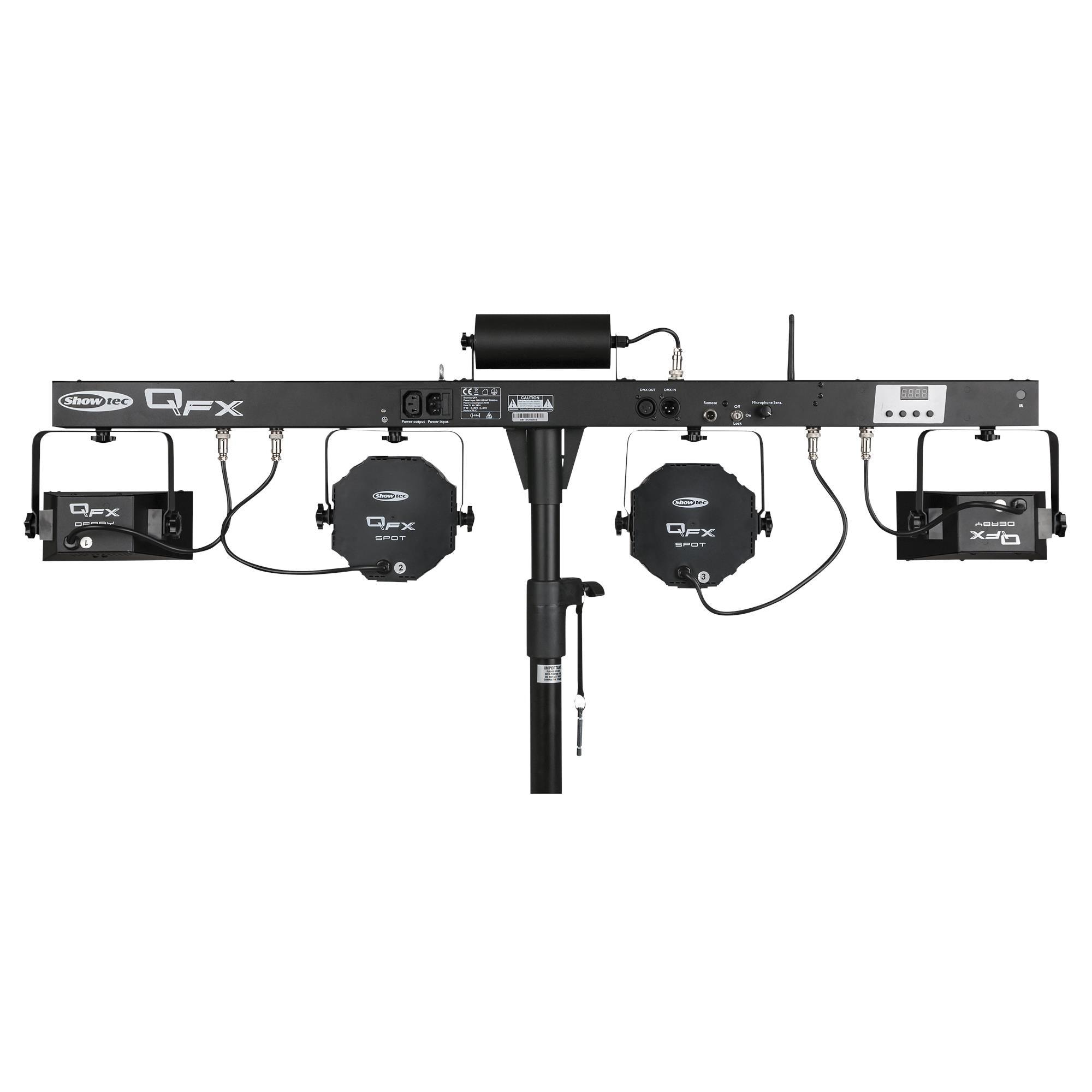 Showtec QFX Multi FX Compact Light Set With Stand, Carry Bag and Footswitch - DY Pro Audio