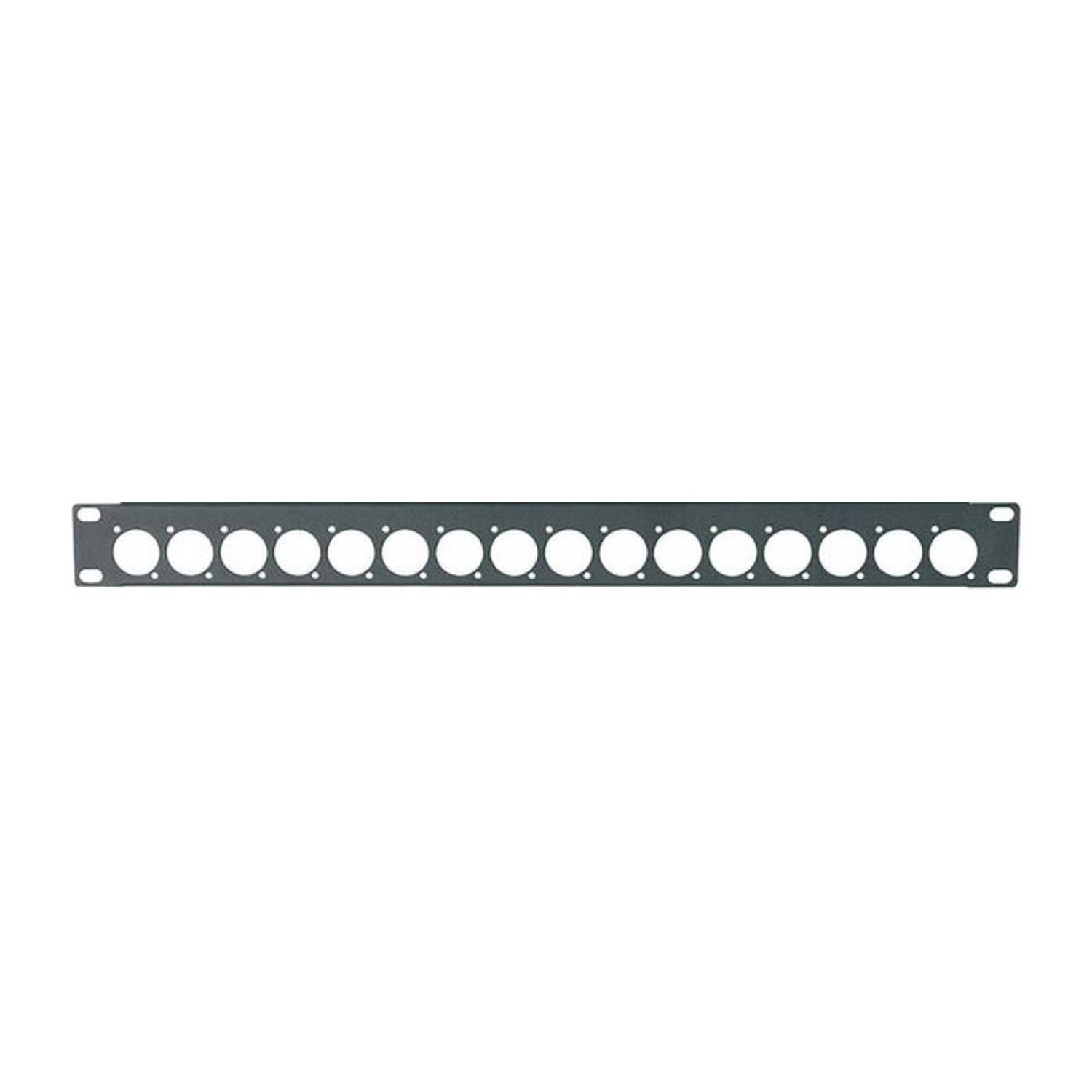 Stagecore 19" 1U 16 Hole Punched Connector Patch Panel for D Series Connectors - DY Pro Audio