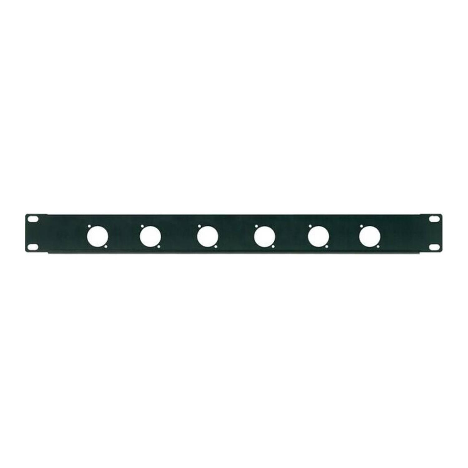 Stagecore 19' 1U 6 Hole Punched Connector Patch Panel for D Series Connectors - DY Pro Audio