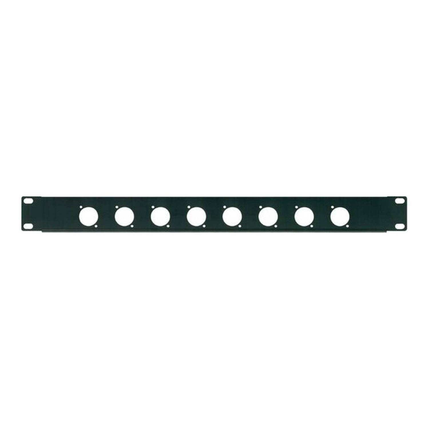 Stagecore 19" 1U 8 Hole Punched Connector Patch Panel for D Series Connectors - DY Pro Audio