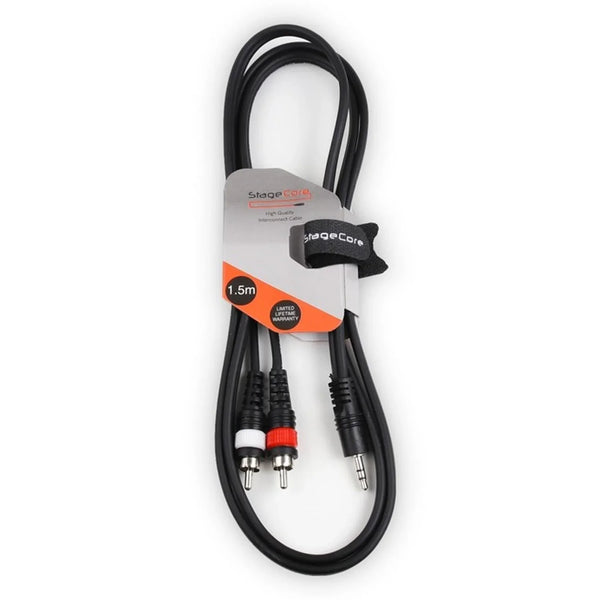 Stagecore 1.5m Twin RCA to 3.5mm Jack Cable