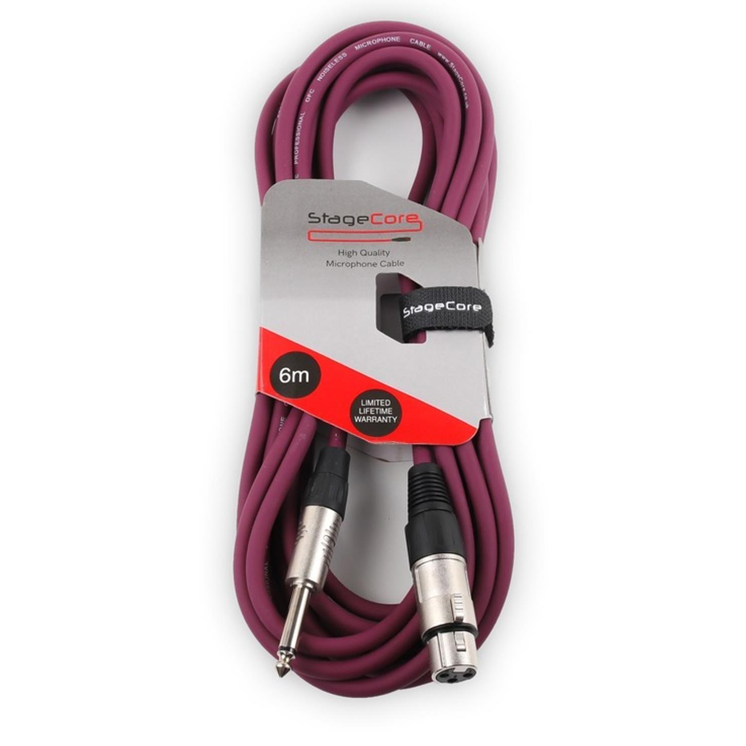 Stagecore CORE 300 6m Purple Female XLR to 6.35mm Mono Jack Cable - DY Pro Audio