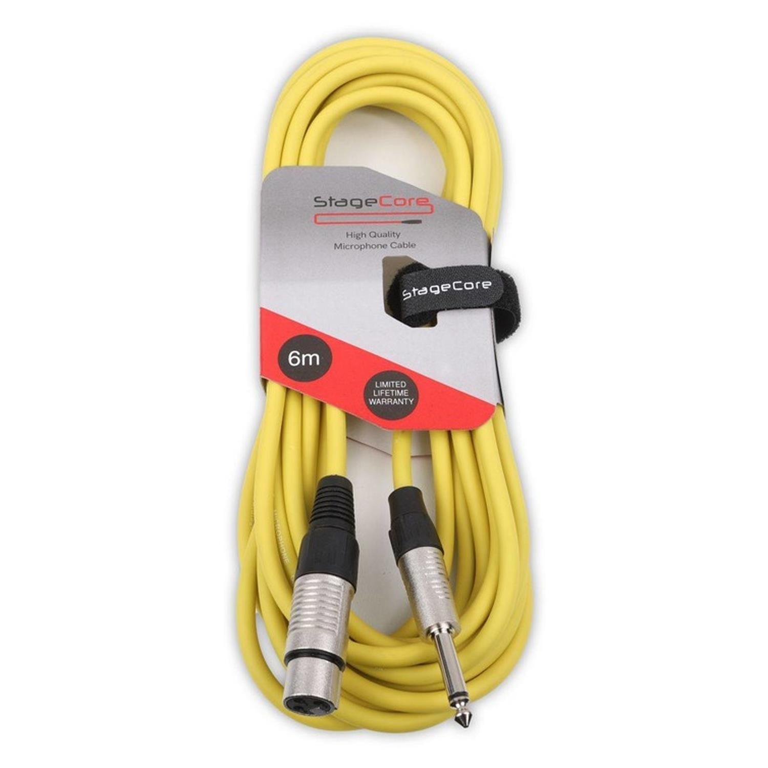 Stagecore CORE 300 6m Yellow Female XLR to 6.35mm Mono Jack Cable - DY Pro Audio